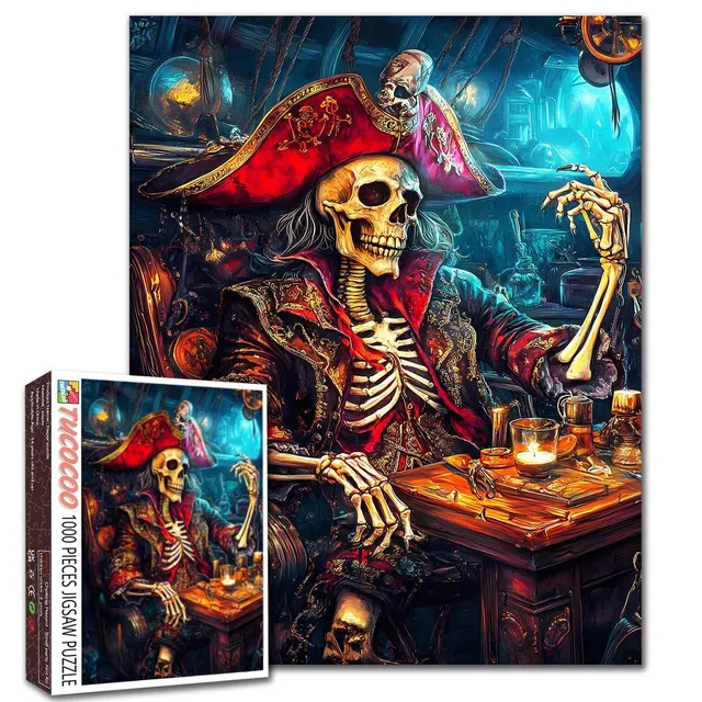 tucocoo-skeleton-pirate-captain-treasure-cabin-puzzle-1000-teile image 1