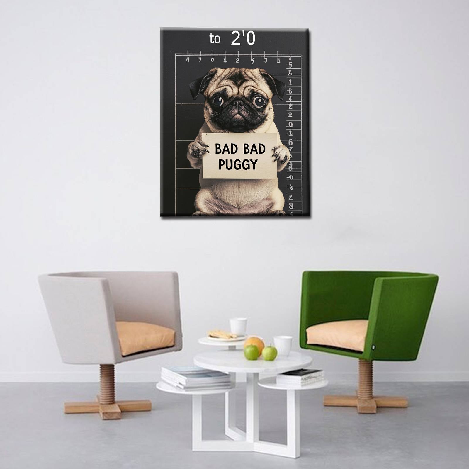 tucocoo-bad-bad-puggy-leinwandbild-30x40cm-mops image 2