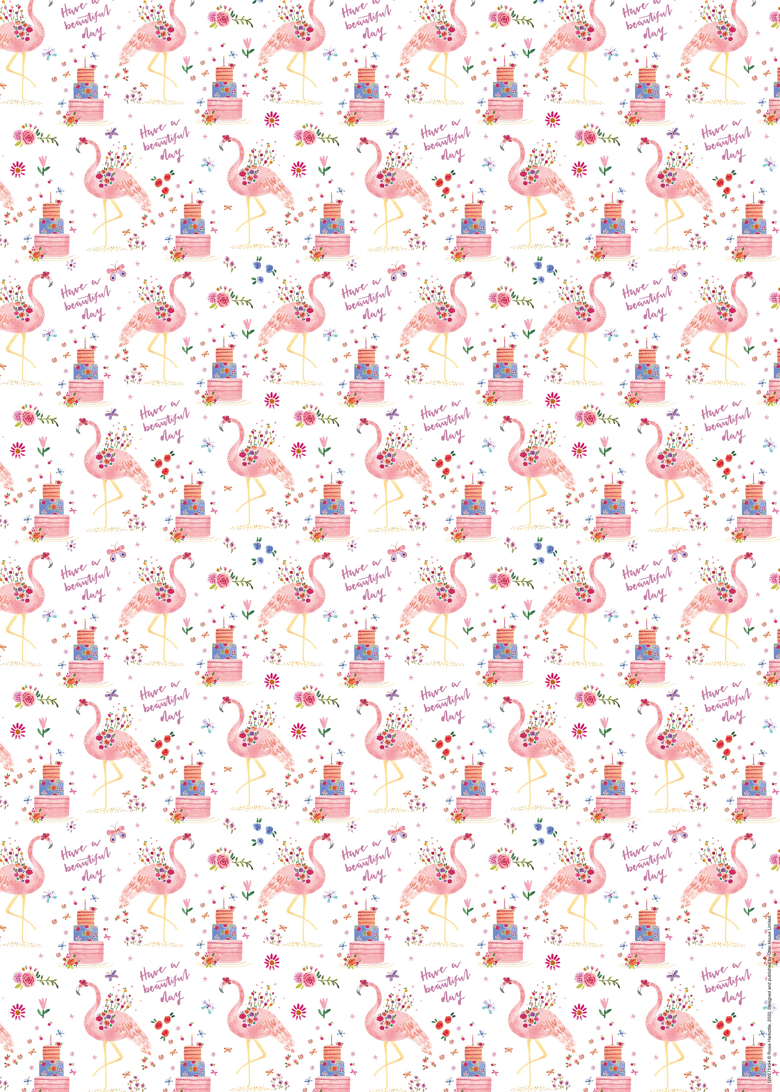 otter-house-geschenkpapier-flamingo-2-bogen-mit-anh-ngern image 2