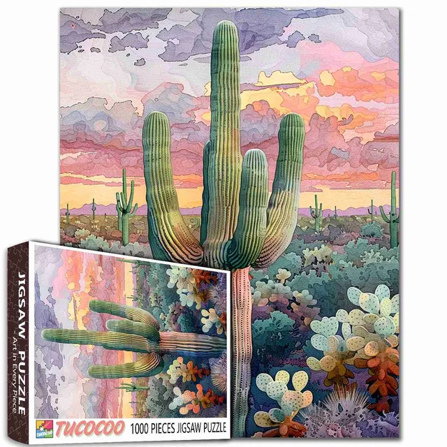 tucocoo-desert-cactus-sunset-puzzle-1000-teile-landschaft image 1