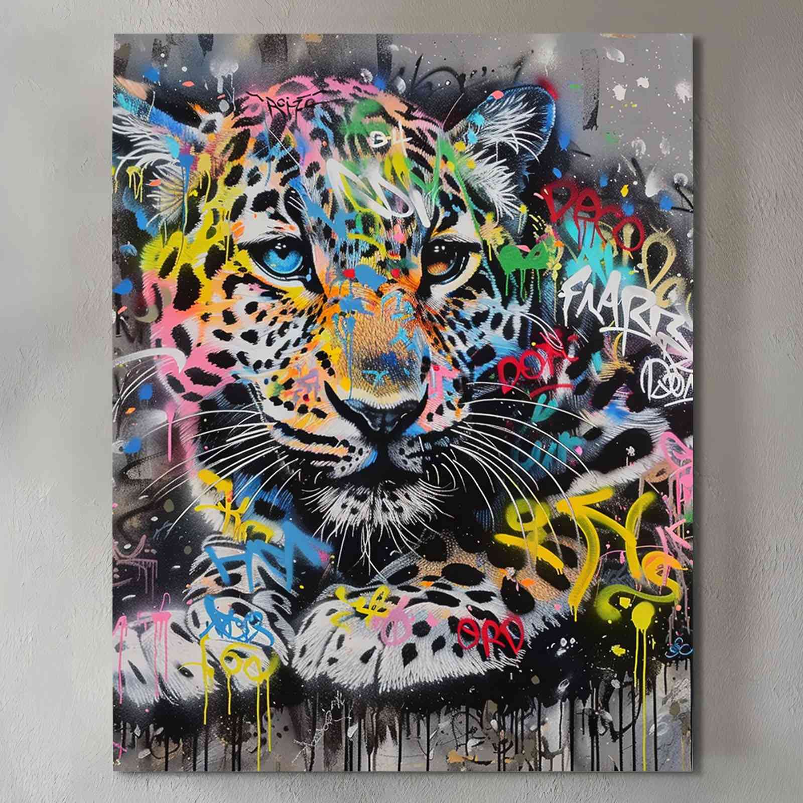 tucocoo-graffiti-leopard-leinwandbild-30x40-ungerahmt-bunt image 2