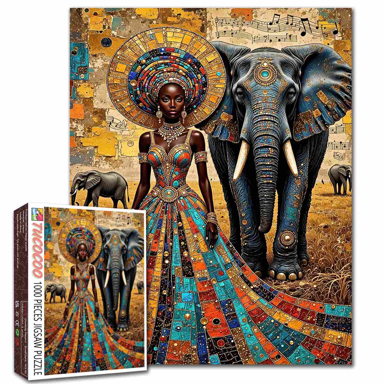tucocoo-jigsaw-puzzles-african-queen-elephant-puzzle-1000-teile image 1