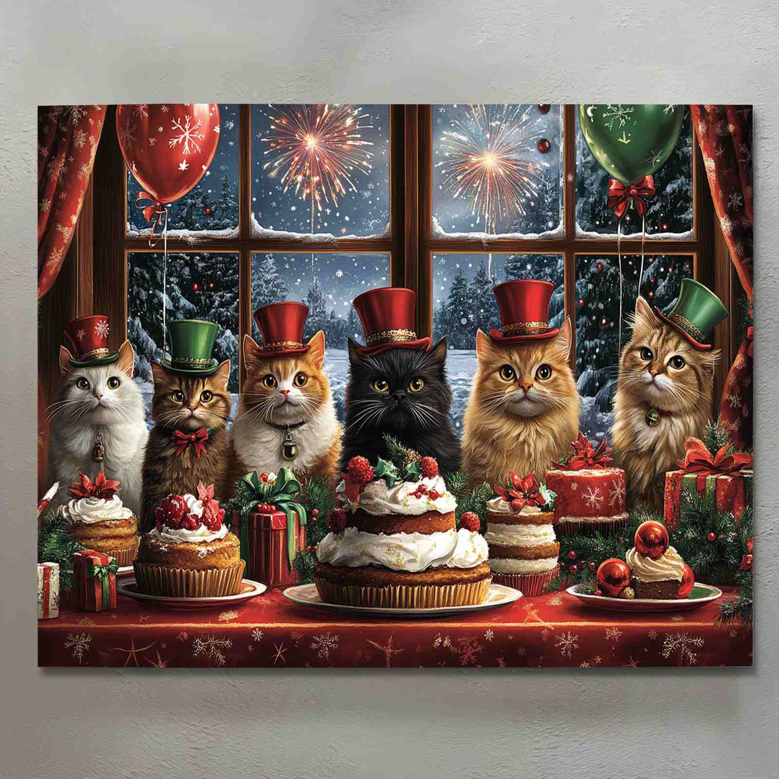 tucocoo-festive-cats-top-hats-leinwandbild-40x50-cm image 2