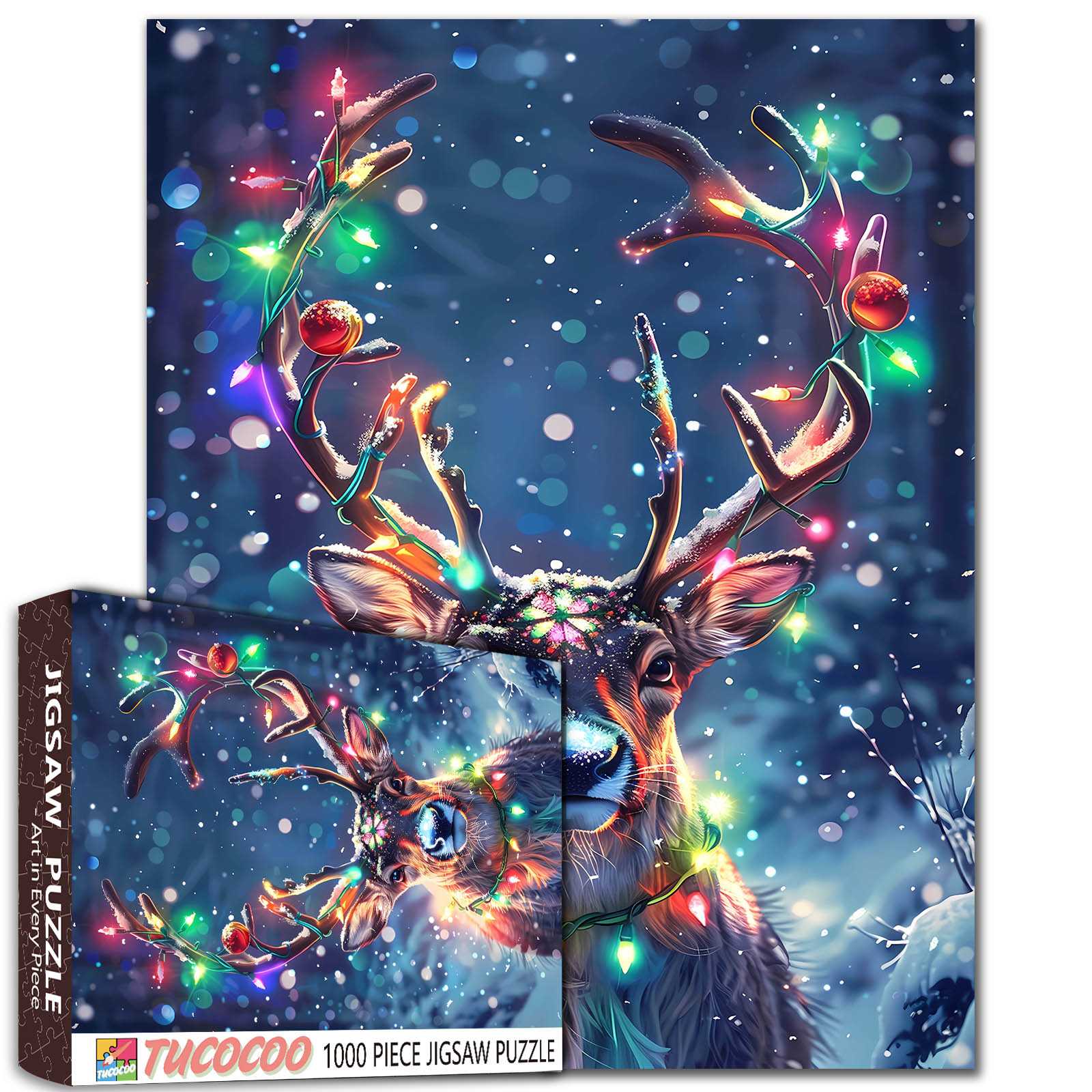 tucocoo-christmas-lights-reindeer-puzzle-1000-teile image 1