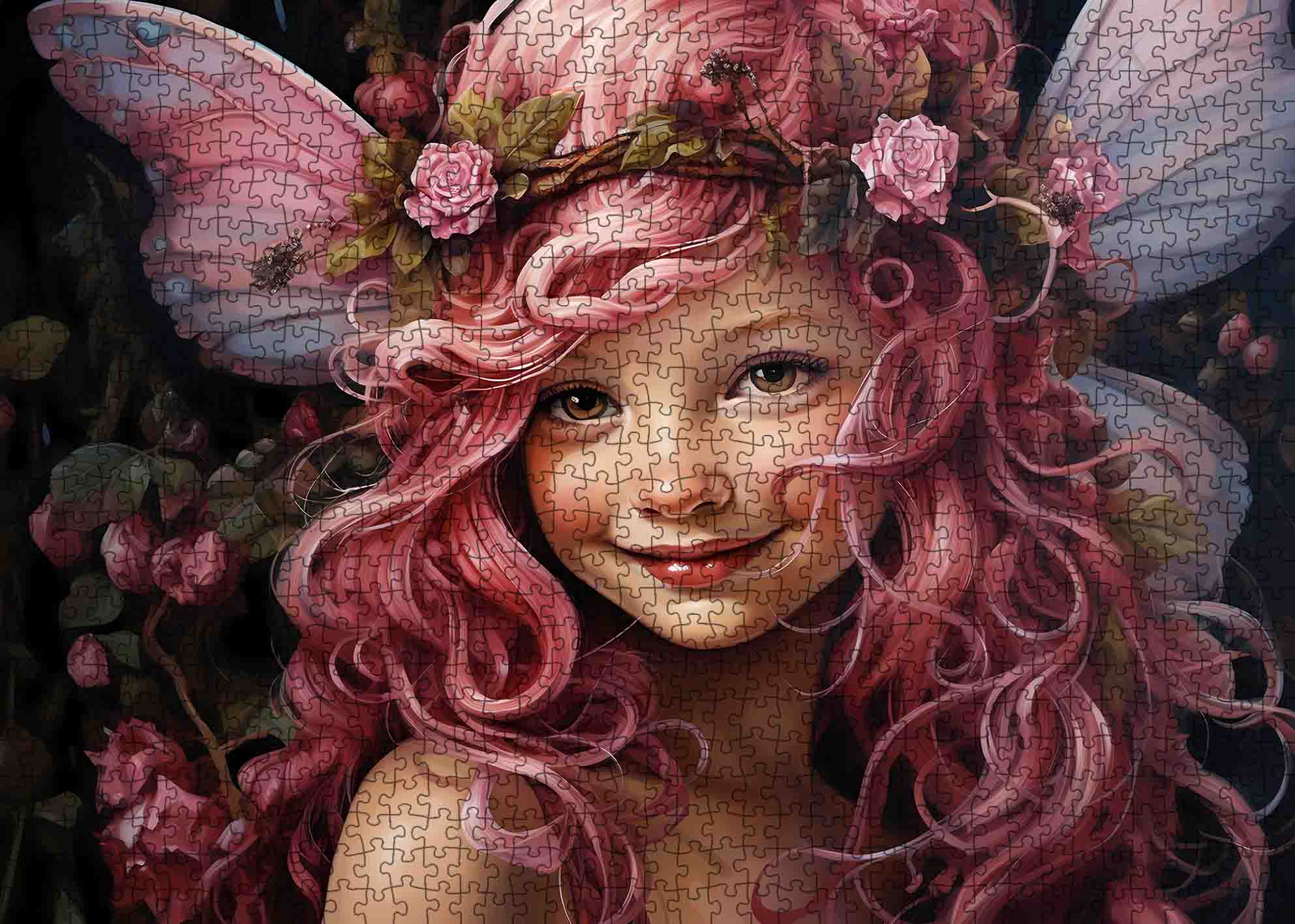 tucocoo-smiling-fairy-pink-hair-puzzle-1000-teile-rosen image 2