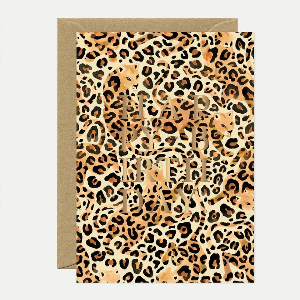 all-the-ways-to-say-leopard-geburtstagskarte-a6-goldfolie image 1