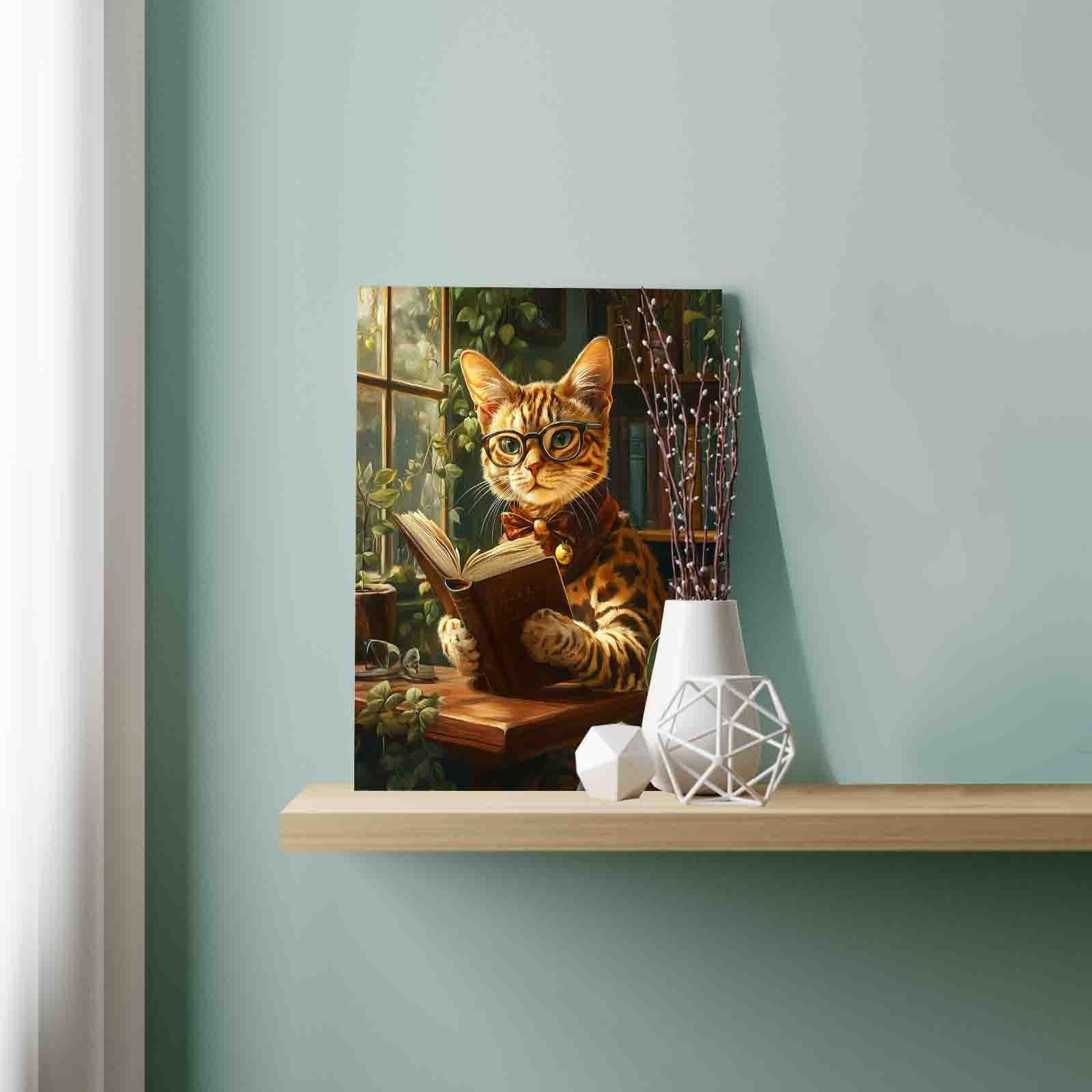 tucocoo-paint-by-numbers-reading-cat-malset-katze-ohne-rahmen image 3