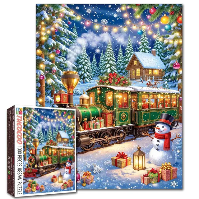 tucocoo-snowy-holiday-tram-puzzle-1000-teile-weihnachten image 1