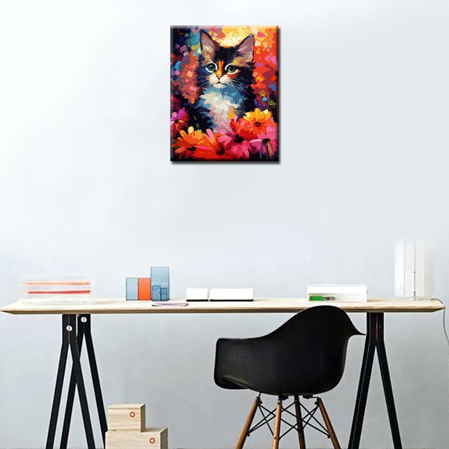 tucocoo-paint-by-numbers-katze-mit-blumen-malen-nach-zahlen-40x50 image 3