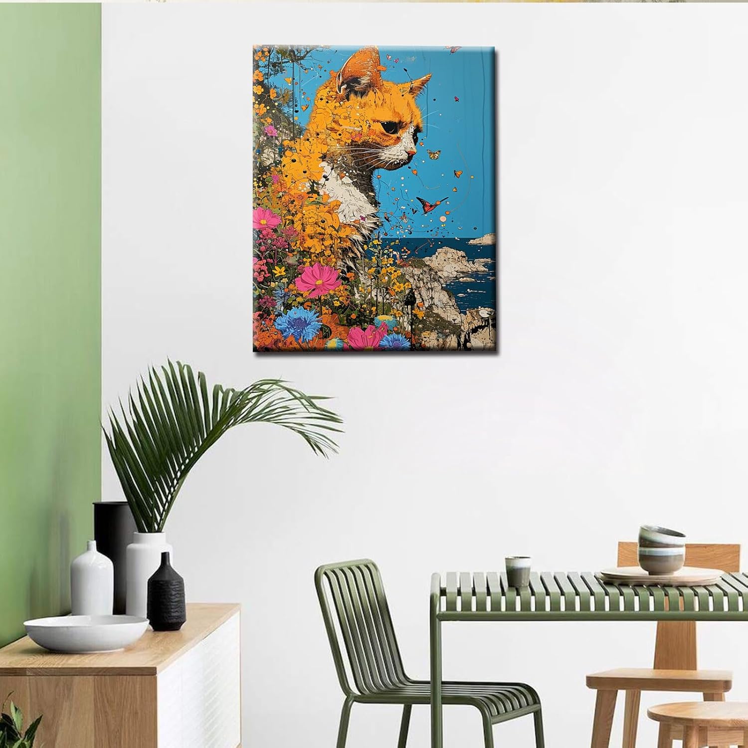 tucocoo-paint-by-numbers-yellow-cat-flowers-malset-40x50-ohne-rahmen image 3