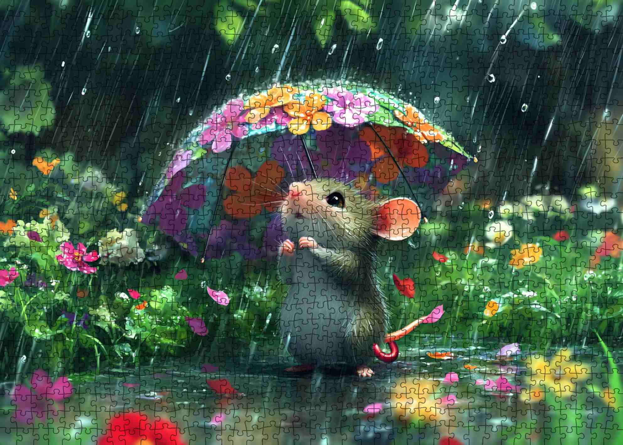 tucocoo-cute-mouse-flowers-puzzle-1000-teile-tiere image 2