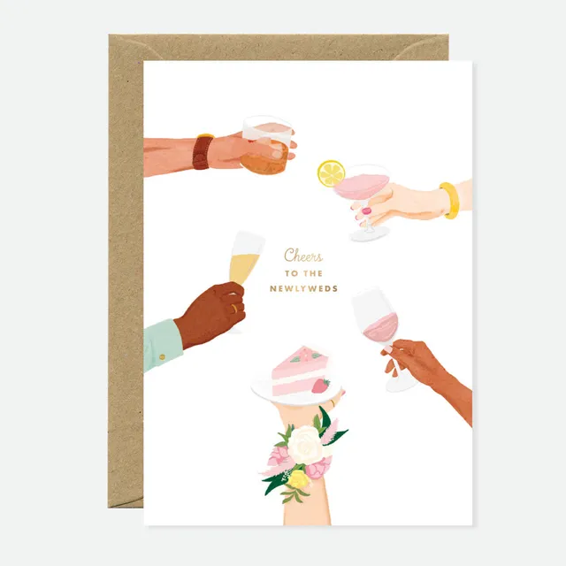all-the-ways-to-say-newlyweds-cheers-gru-karte-a6-goldfolie-hochzeit image 1