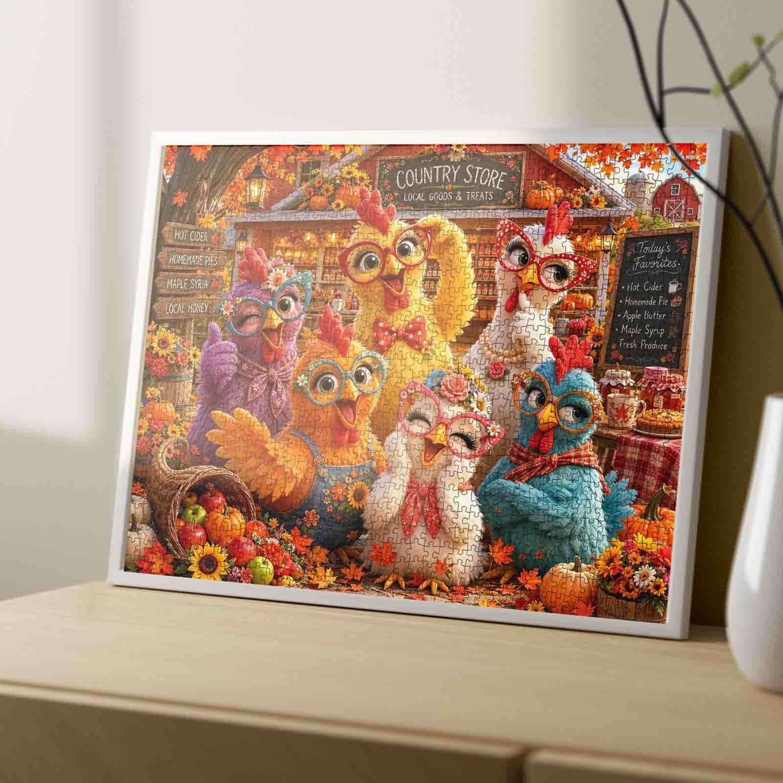 tucocoo-funny-autumn-country-chickens-puzzle-1000-teile image 4
