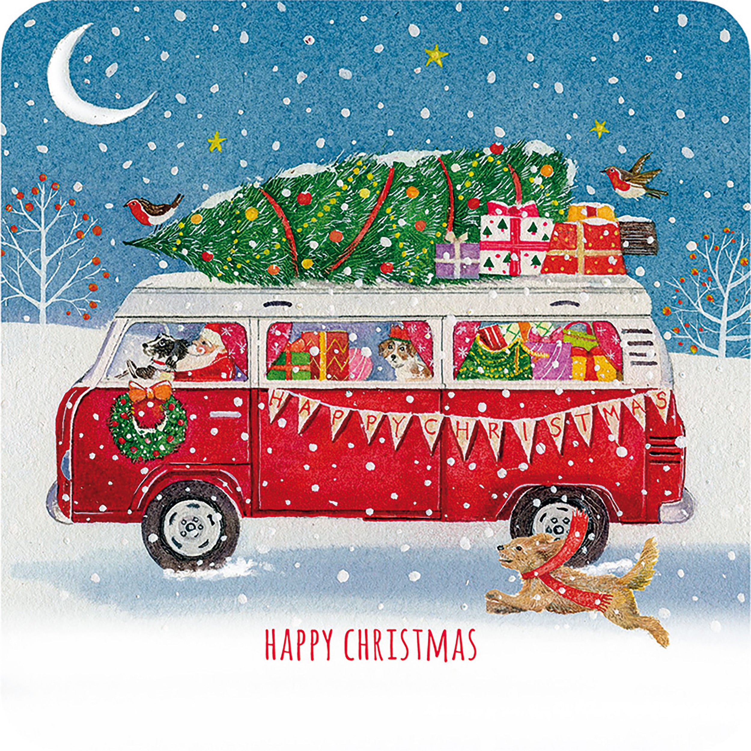 otter-house-christmas-weihnachtskarten-bringing-home-the-tree-10er image 2