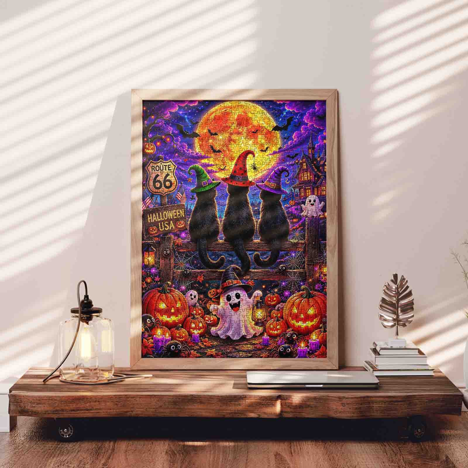 tucocoo-black-cats-halloween-moonlight-puzzle-1000t image 4