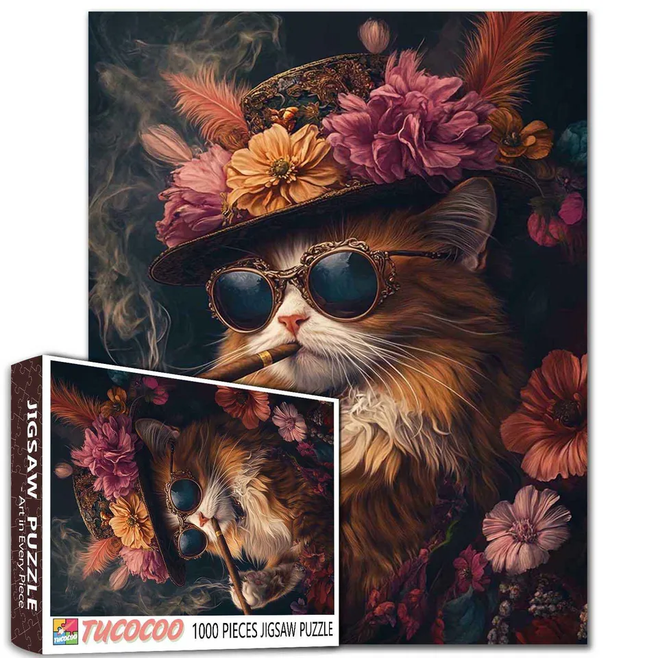 tucocoo-stylish-cat-with-cigars-puzzle-1000-teile image 1