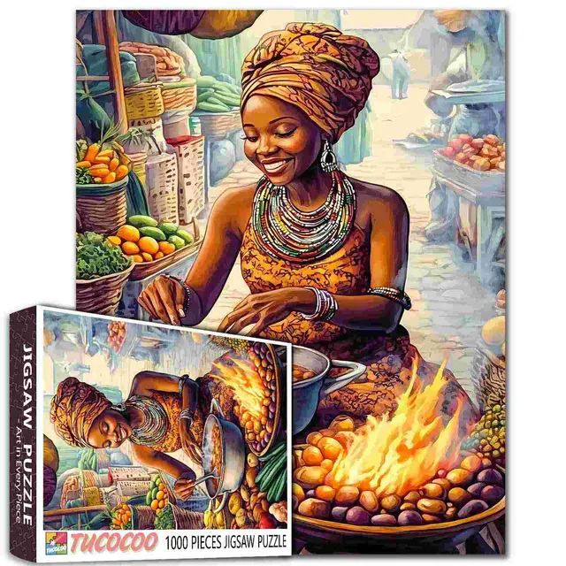tucocoo-african-cooking-scene-puzzle-1000-teile-kultur image 1