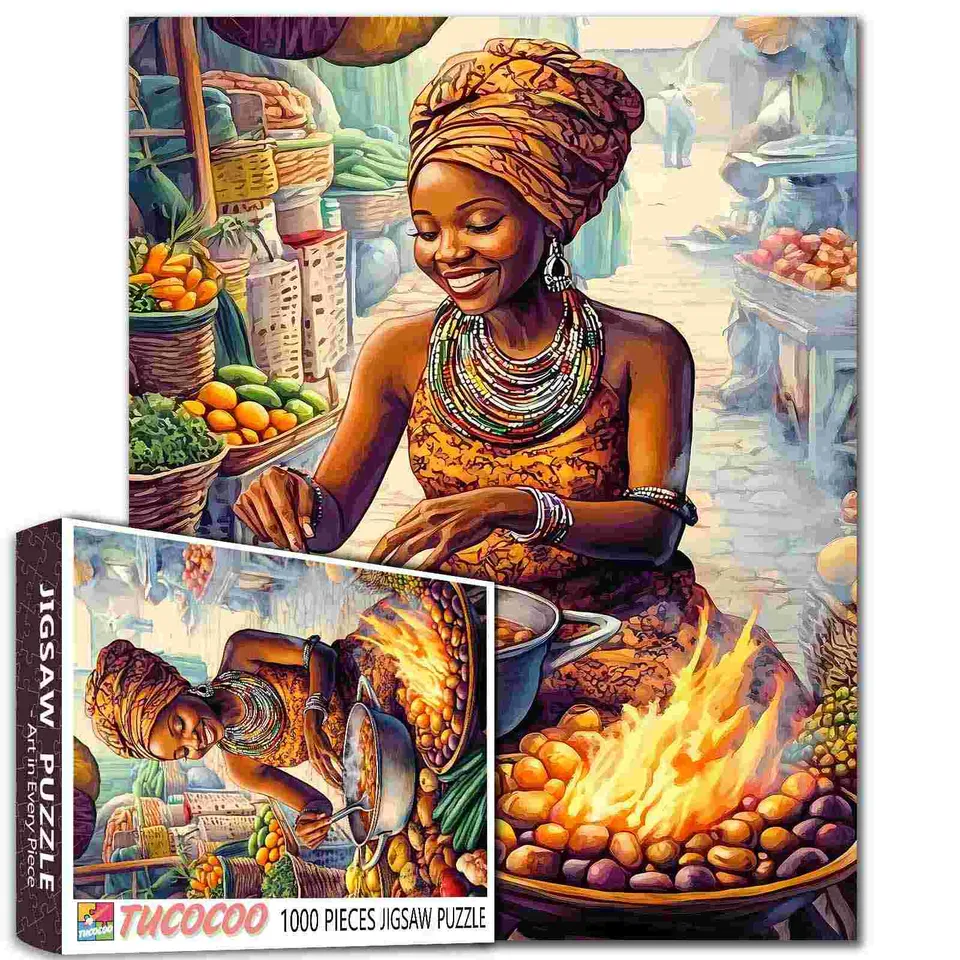 tucocoo-african-cooking-scene-puzzle-1000-teile-kultur image 1