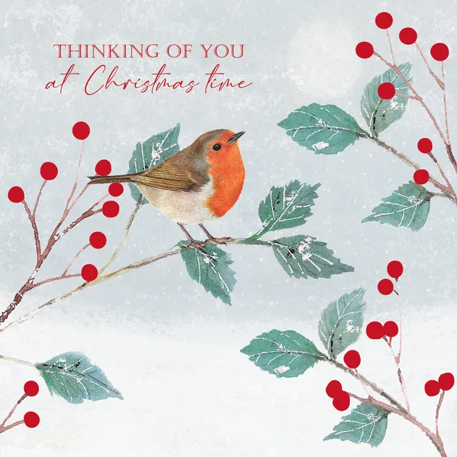 otter-house-christmas-thinking-of-you-weihnachtskarte-vogel-einzelkarte image 1