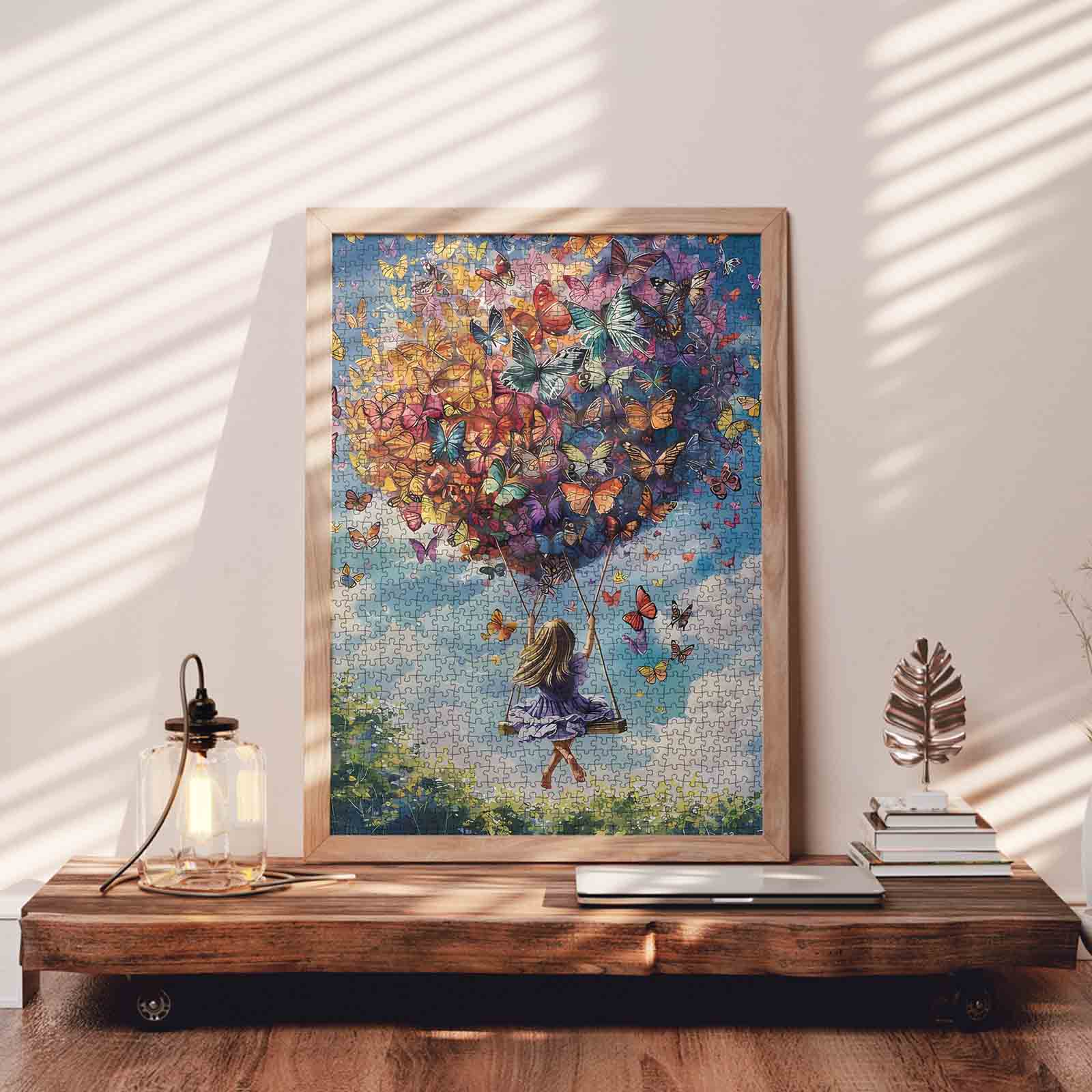 tucocoo-girl-swinging-butterfly-balloons-puzzle-1000-teile image 3