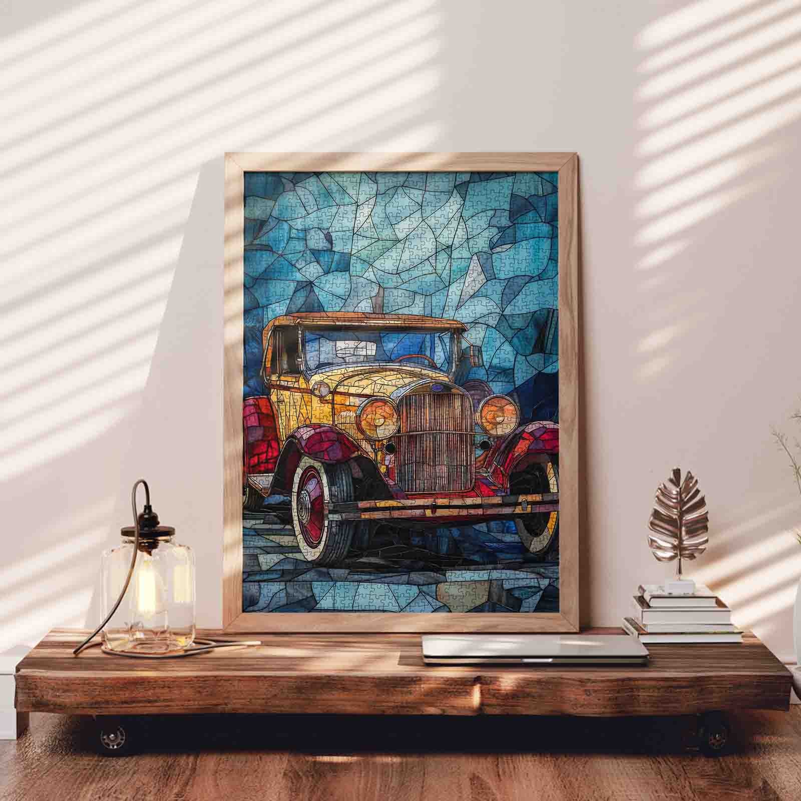 tucocoo-vintage-car-stained-glass-puzzle-1000-teile-auto image 3