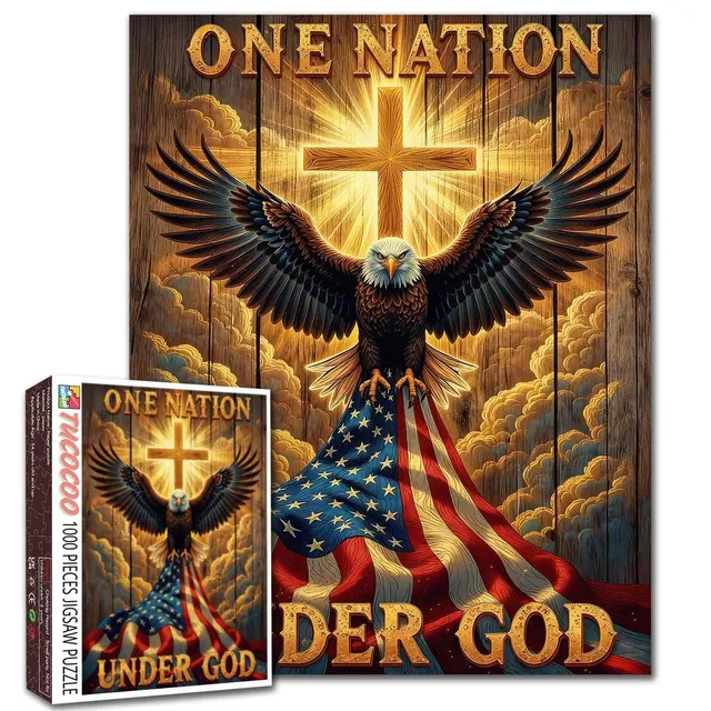 tucocoo-jigsaw-puzzles-one-nation-under-god-eagle-puzzle-1000-teile image 1