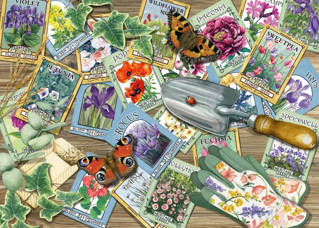 otter-house-flower-seed-packets-puzzle-1000-teile-garten image 1