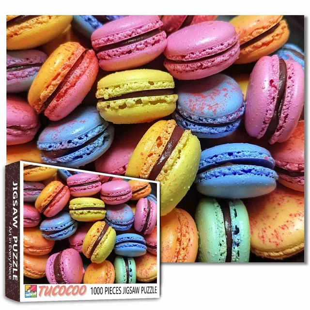 tucocoo-colorful-macarons-puzzle-1000-teile-dessert-motiv image 1