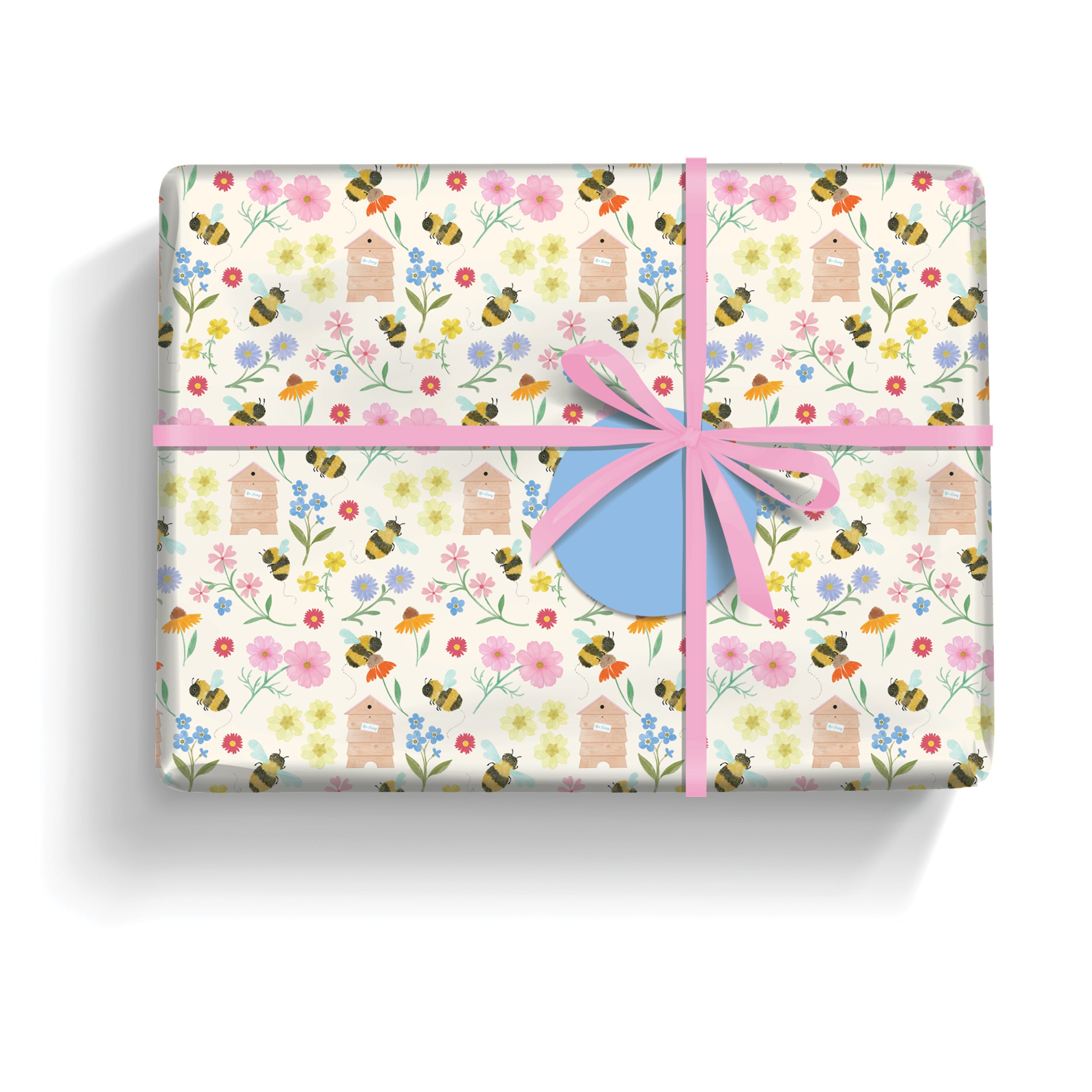 otter-house-gift-packaging-geschenkpapier-biene-2-bogen-tags image 3