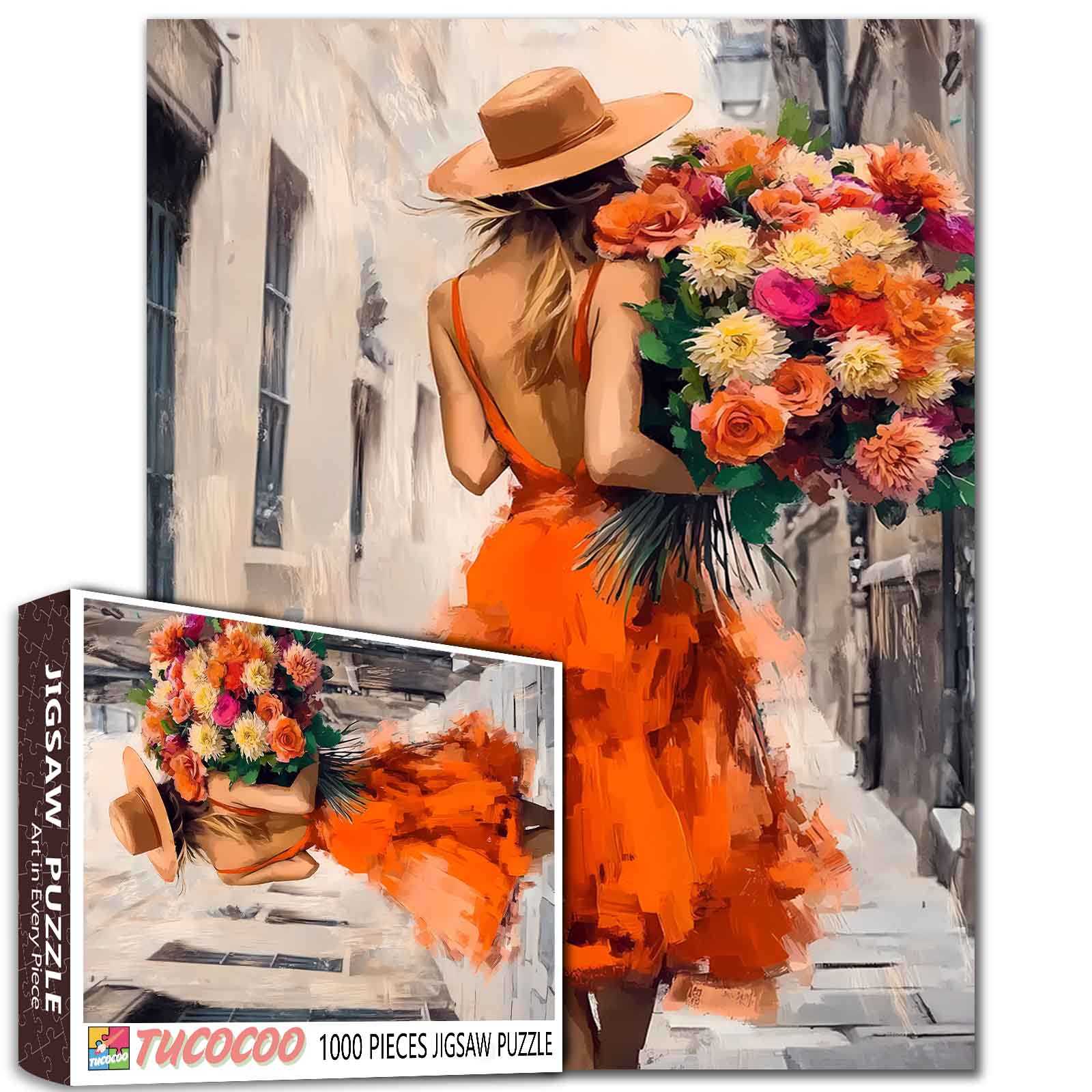 tucocoo-floral-embrace-puzzle-1000-teile-frauenportrait image 1