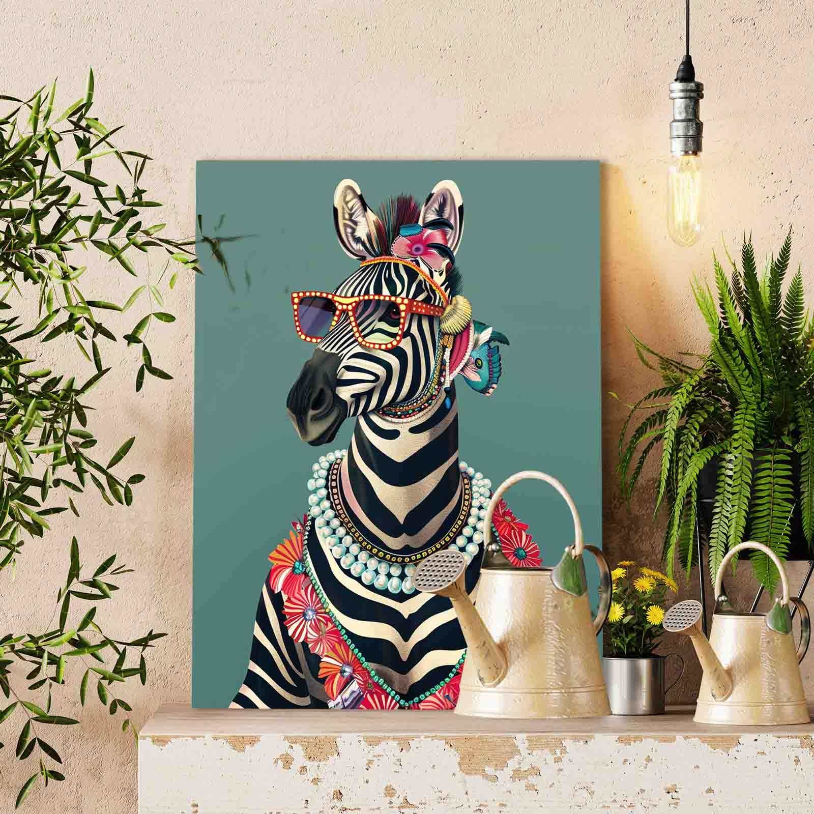 tucocoo-tropical-glam-zebra-malen-nach-zahlen-ohne-rahmen-40x50-cm image 2