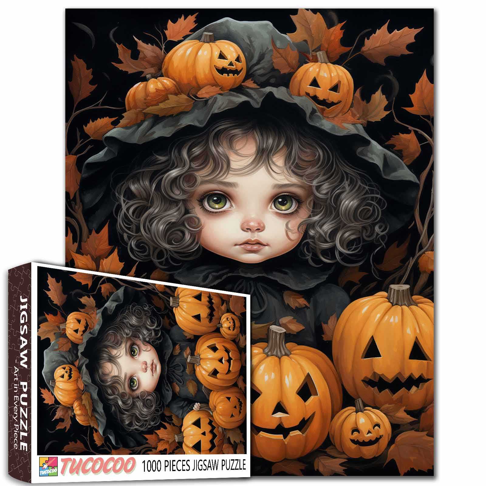 tucocoo-halloween-girl-with-pumpkins-puzzle-1000-teile image 1