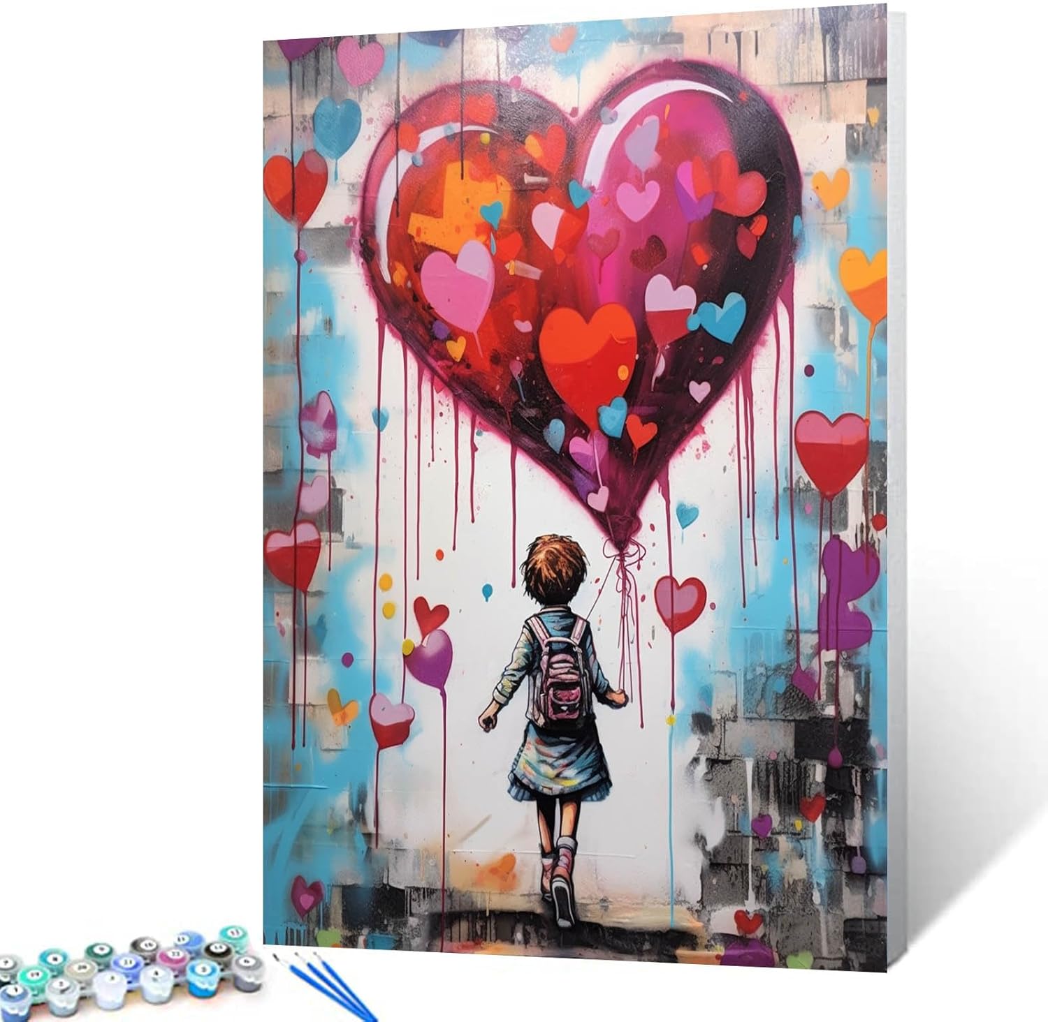 tucocoo-little-girl-red-balloon-malen-nach-zahlen-40x50-o-rahmen image 1
