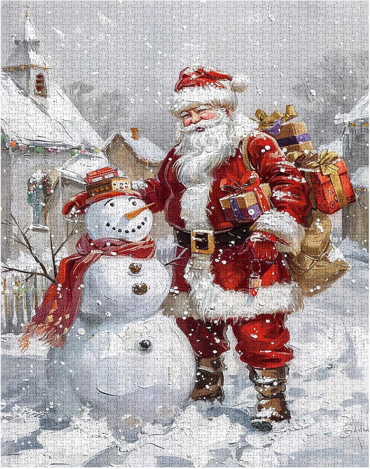 tucocoo-santa-claus-snowman-puzzle-1000-teile-schnee image 2