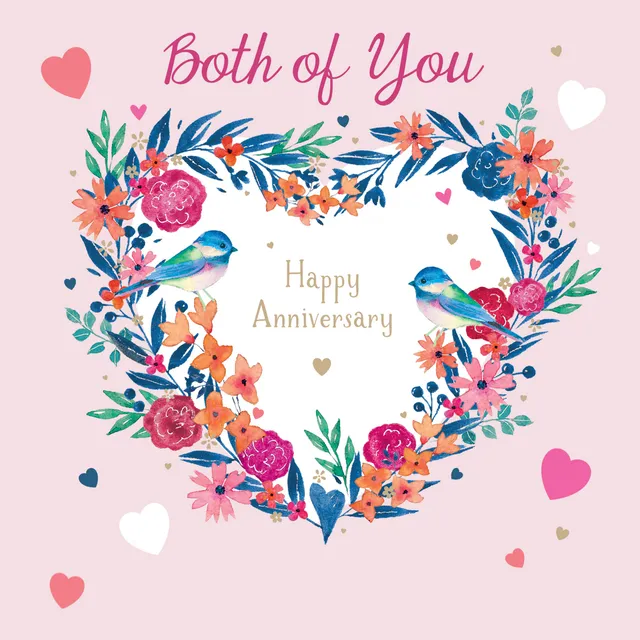 otter-house-floral-heart-jubil-umskarte-both-of-you image 1