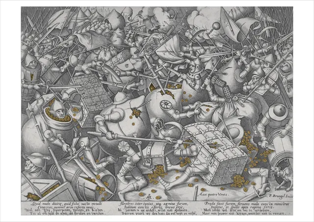pomegranate-postcards-pieter-van-der-heyden-postkarte-battle-money image 1