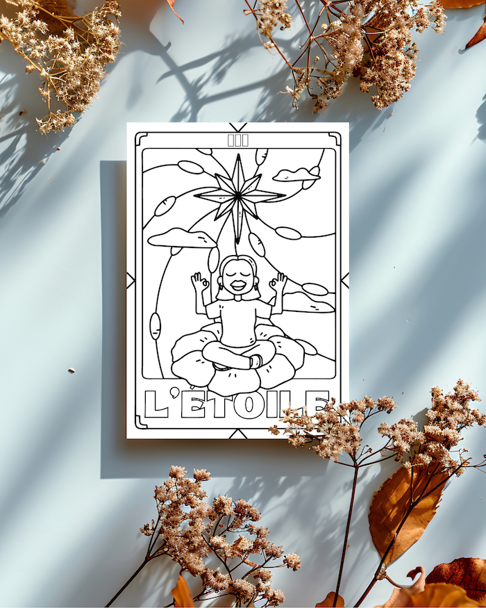 lundi-en-huit-tarot-ausmalkarten-4er-set-postkarte image 1