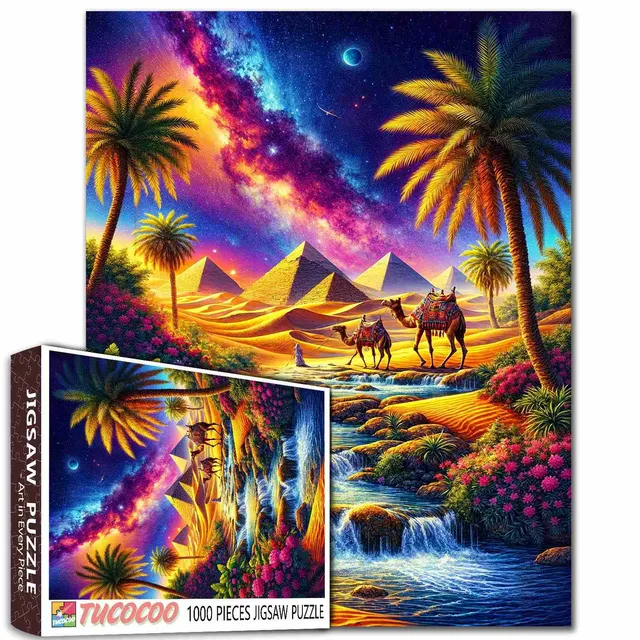 tucocoo-egyptian-oasis-nightscape-puzzle-1000-teile-gypten image 1