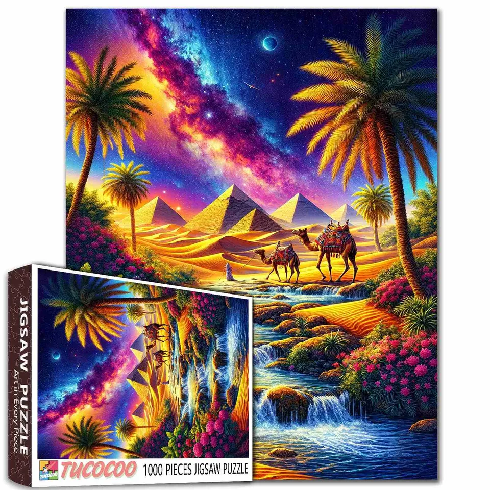tucocoo-egyptian-oasis-nightscape-puzzle-1000-teile-gypten image 1