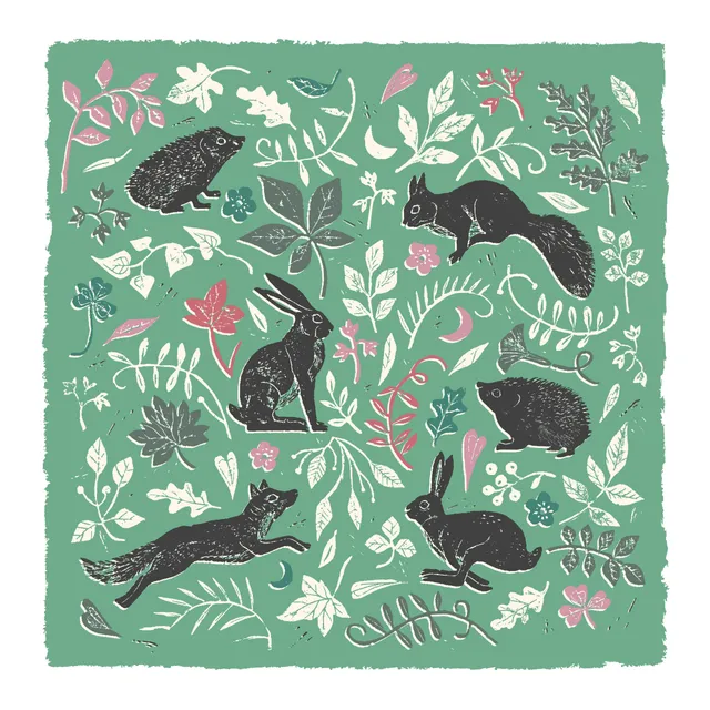otter-house-rspb-floral-pattern-animals-gru-karte-wildlife image 1
