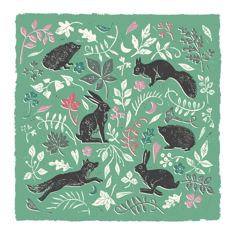 otter-house-rspb-floral-pattern-animals-gru-karte-wildlife image 1