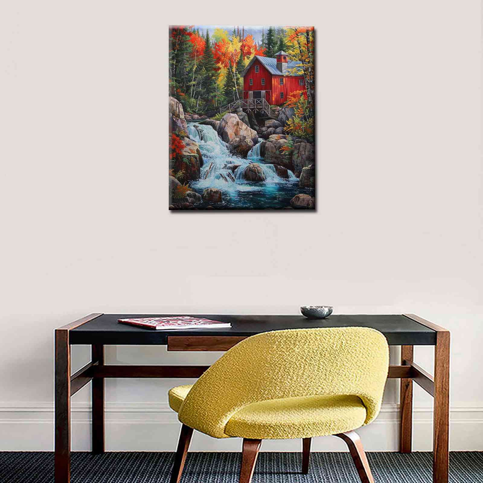 tucocoo-red-barn-waterfall-malen-nach-zahlen-40x50-ohne-rahmen-scheune image 3
