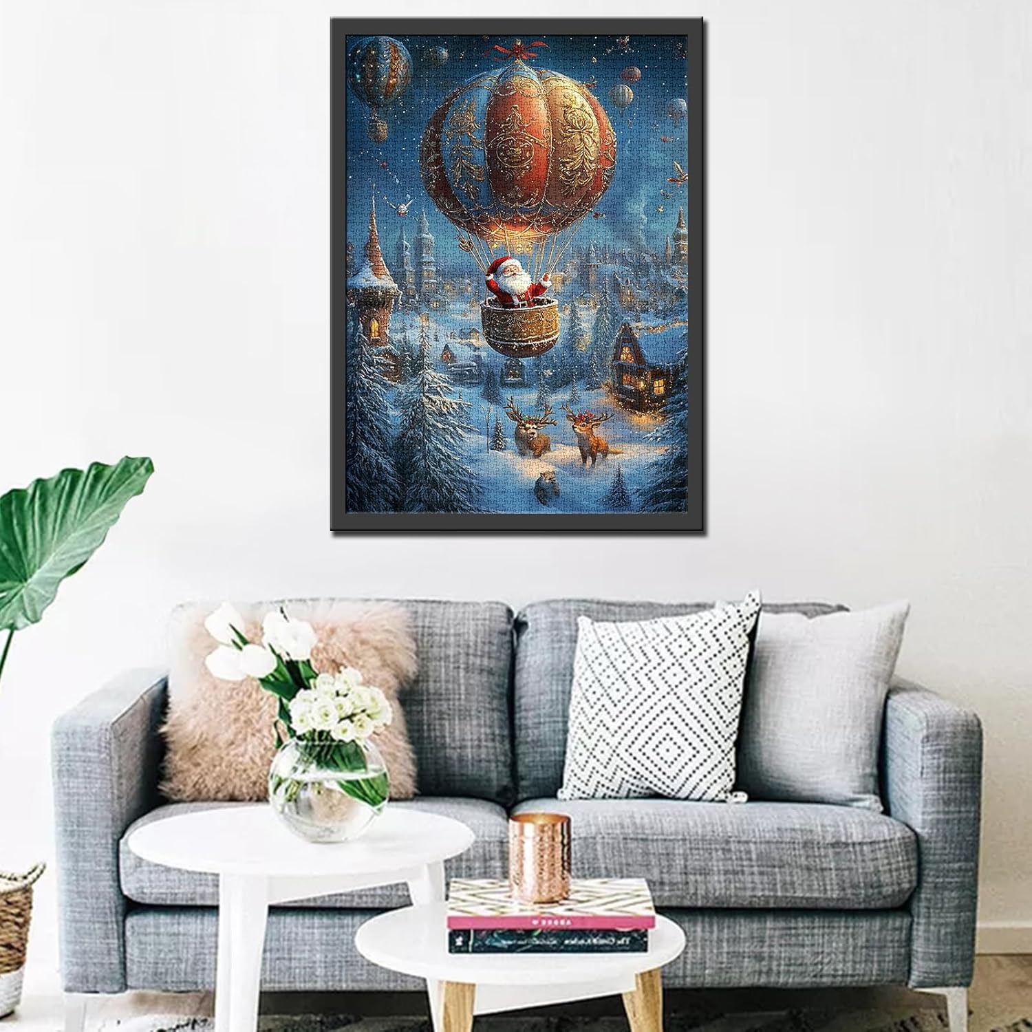tucocoo-santa-hot-air-balloon-puzzle-1000-teile-dorf image 3