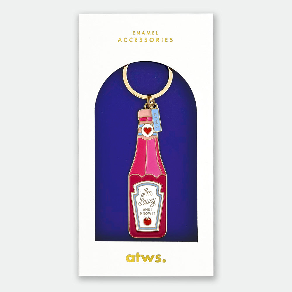 all-the-ways-to-say-saucy-schl-sselanh-nger-gold-emaille image 1