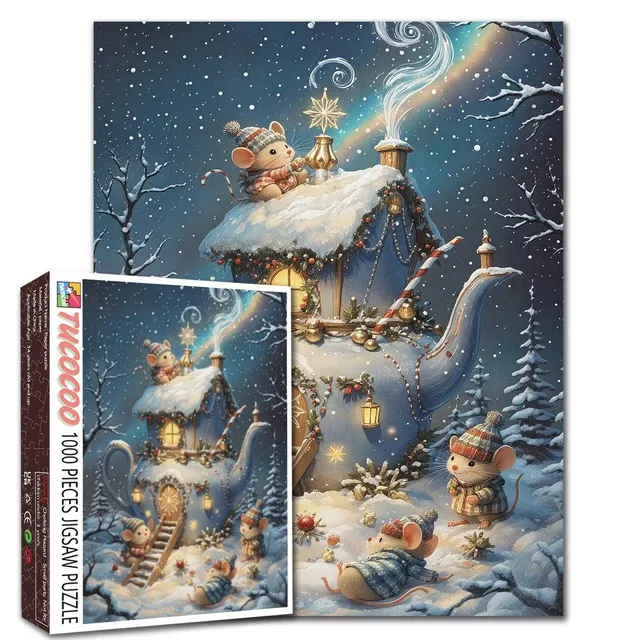 tucocoo-winter-teapot-mouse-house-puzzle-1000-teile-weihnachten image 1
