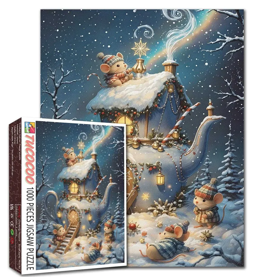 tucocoo-winter-teapot-mouse-house-puzzle-1000-teile-weihnachten image 1
