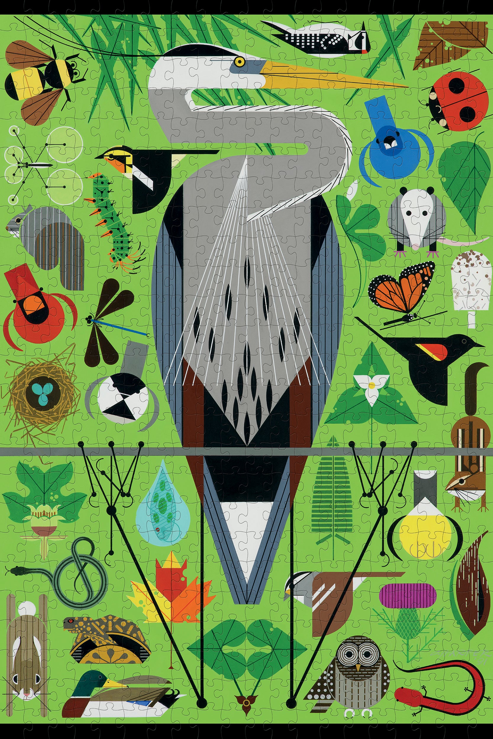 pomegranate-charley-harper-secret-sanctuary-puzzle-500-teile image 2