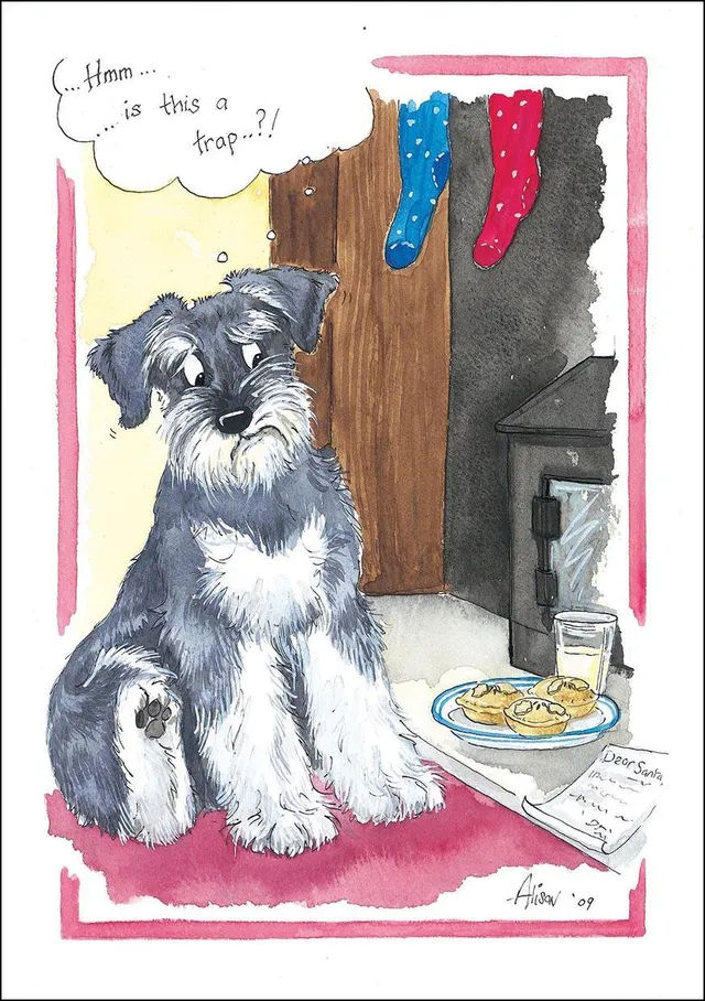 otter-house-christmas-is-this-a-trap-weihnachtskarte-terrier image 1