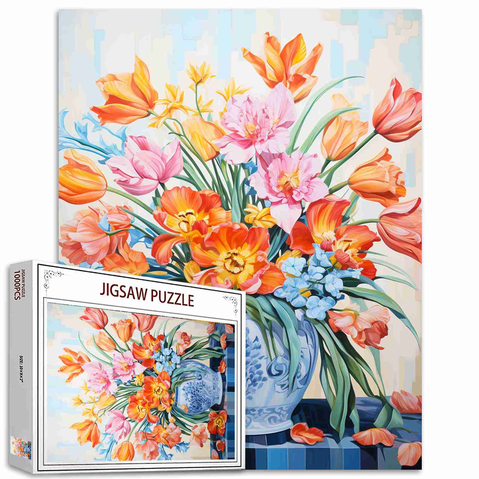 tucocoo-colorful-tulips-in-a-vase-puzzle-1000-teile-tulpen image 1