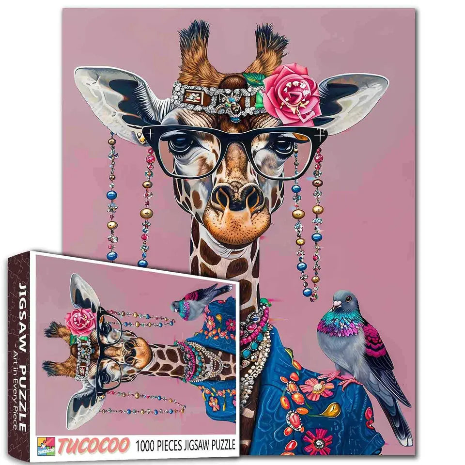tucocoo-fashionable-giraffe-puzzle-1000-teile-tiermotiv image 1